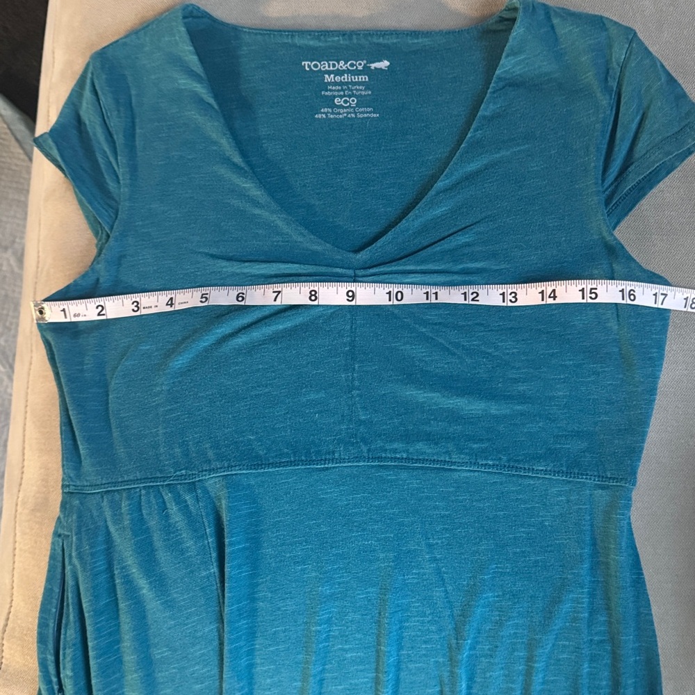 Toad&Co Blue A-line Midi Dress with Flutter Sleeves - Picture 8 of 11